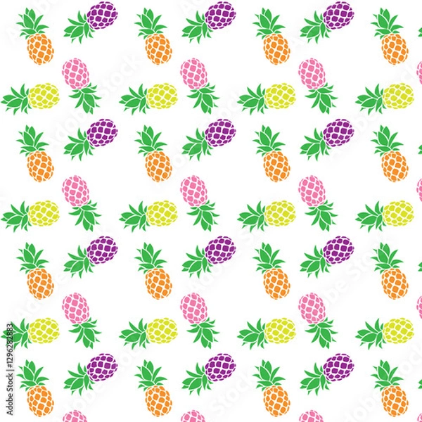 Obraz seamless pineapple pattern with white background