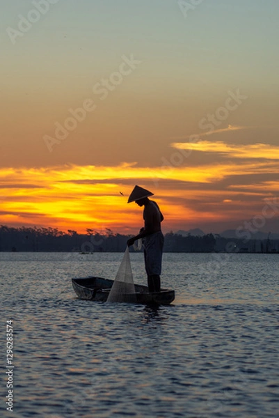 Obraz Fishermen on the Inle Lake in  Java Indonesia 