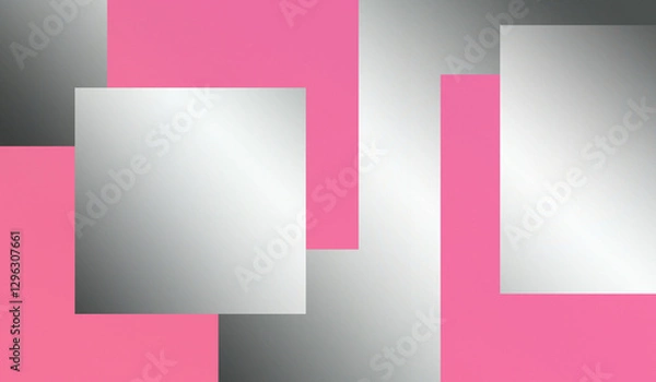 Obraz modern design template pink silver grey abstract geometric square pattern background texture 