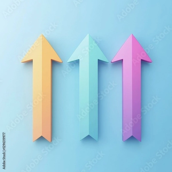 Fototapeta Stylish Modern Business Success Concept with Colorful Arrows