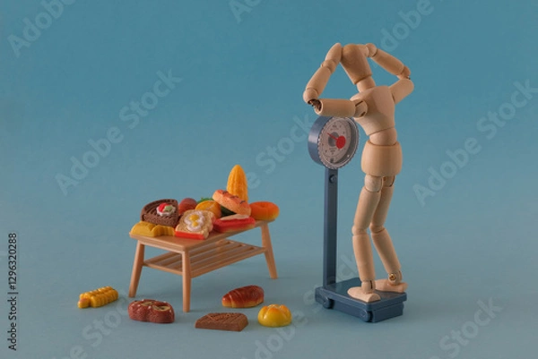 Obraz 体重計と人形