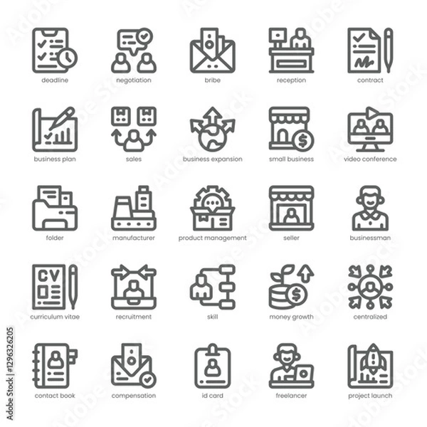 Fototapeta Business Deal Icon pack for your website, mobile, presentation, and logo design. Business Deal Icon outline design. Vector graphics illustration and editable stroke.