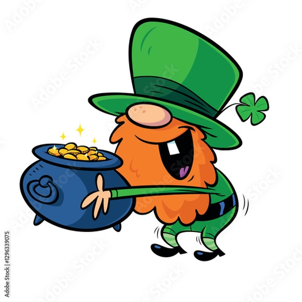 Obraz Vector illustration of cartoon leprechaun