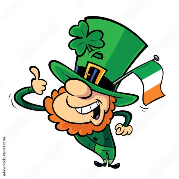Obraz Vector illustration of cartoon leprechaun