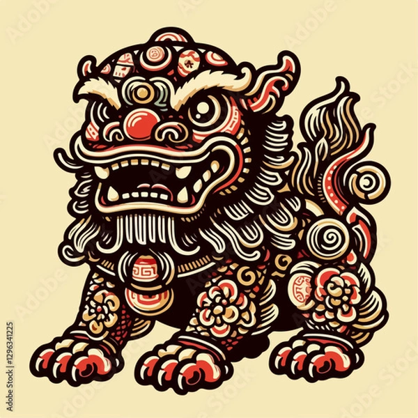 Obraz chinese dragon on white background