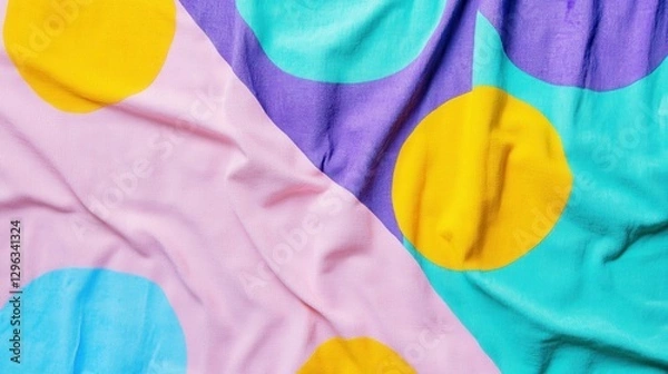 Fototapeta Vibrant Beach Towel with Fun Dot Patterns