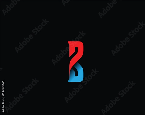 Obraz B Logo Branding Identity Corporate Vector Font Design.