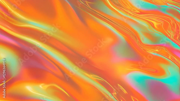 Fototapeta Vibrant glowing energy fields with colorful abstract waves for creative design
