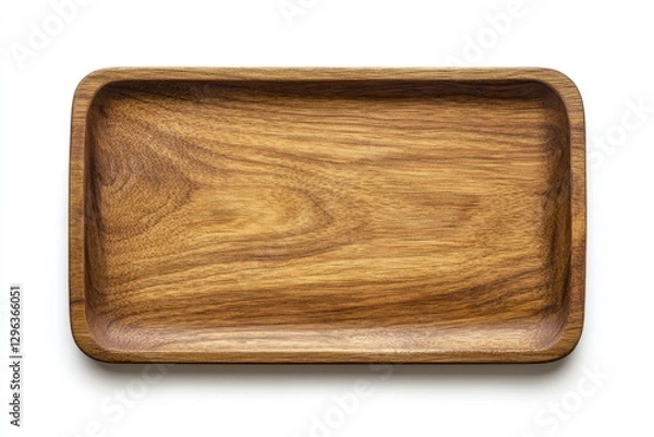 Fototapeta Wooden Serving Tray with Smooth Finish and Elegant Grain Pattern