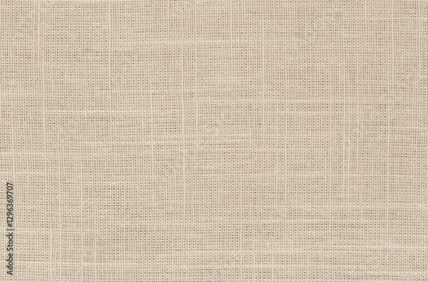 Fototapeta Brown linen fabric cloth texture for background, natural textile pattern.