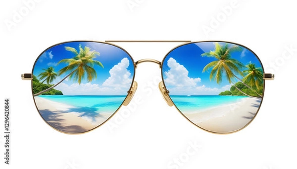 Obraz sun glasses on the beach
