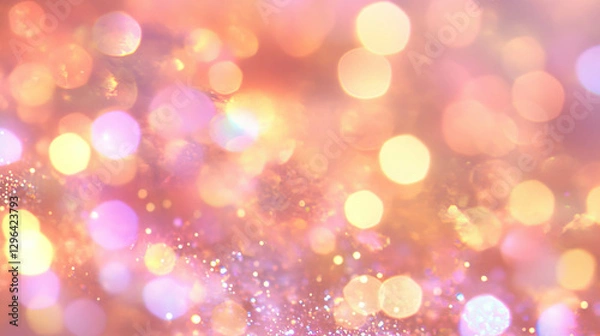 Fototapeta Cosmic bokeh sparkles in a dreamy abstract glittering background for design and decoration