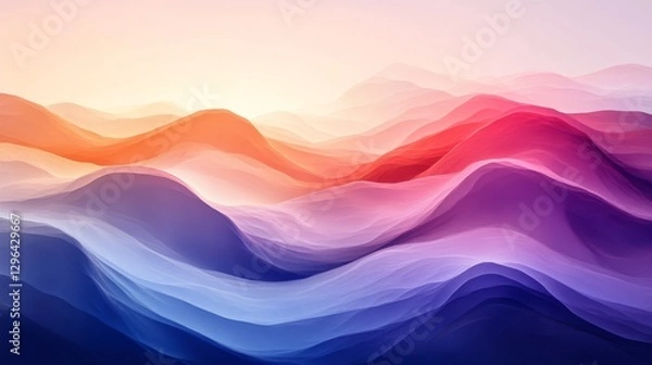 Obraz An abstract artwork depicting layered forms of colorful gradients