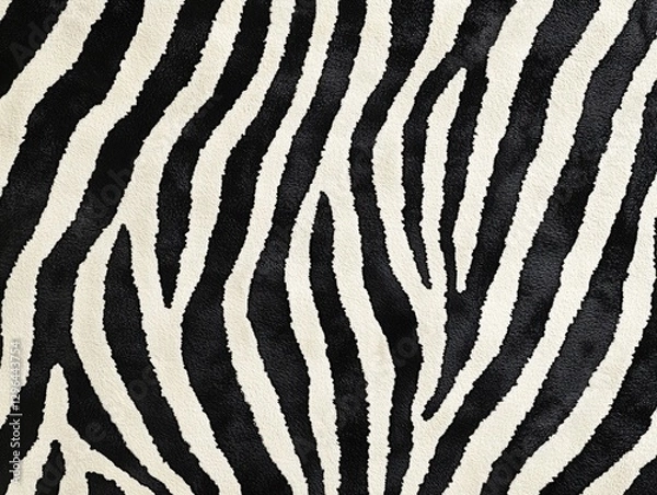 Obraz A striking black and white zebra pattern with a textured, woven look for home decor.