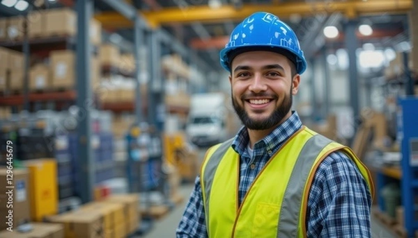 Fototapeta Happy Warehouse Worker Portrait - Diversity and Inclusion
