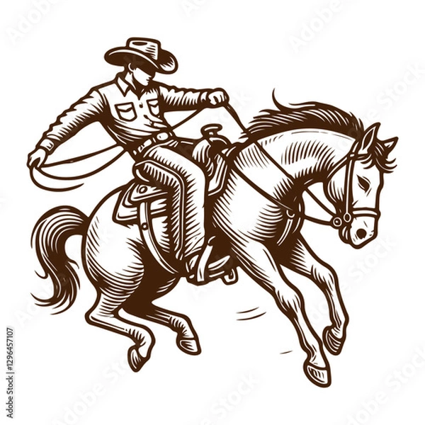 Fototapeta High-Quality Vector Illustration of Rodeo 07 for Creative and Commercial Design Use with Editable Elements