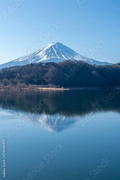 Obraz 冬の河口湖と富士山