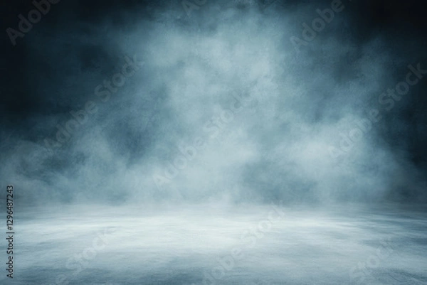 Obraz Abstract Dark Blue Wall with Light, Product Presentation Background