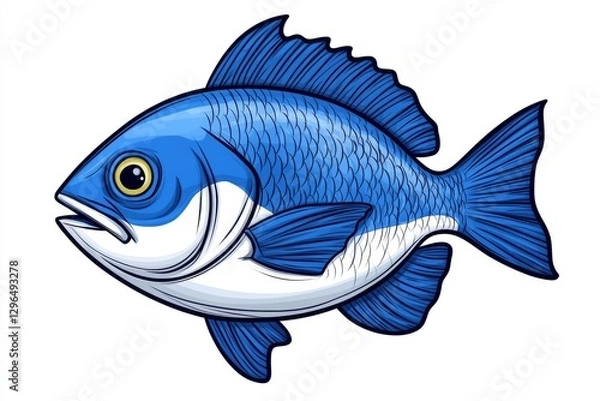 Fototapeta A clean vector illustration of a fish icon with simple modern lines