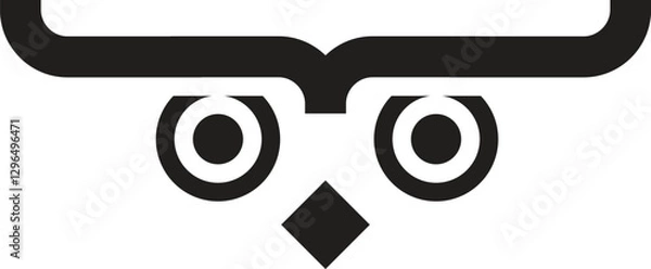 Obraz black owl icon with a modern minimalist and simple creative design. Symbol of , intelligence and professionalism. Suitable for brand product identity