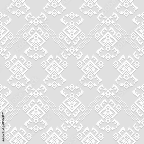 Fototapeta Vintage seamless pattern.Ethnic geometric motif. Vector illustration