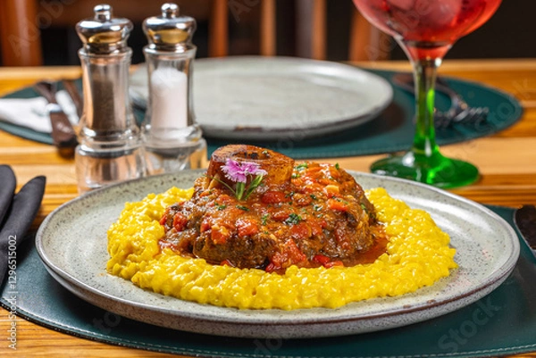 Fototapeta Ossobuco with risotto