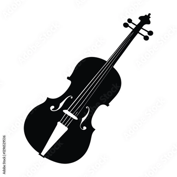 Obraz Violin silhouette vector art illustration.