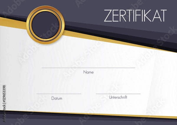 Obraz Modernes Zertifikat - Querformat