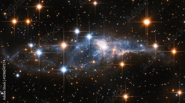 Obraz Explore the Star Cluster Nebula and Bright Stars in Deep Space