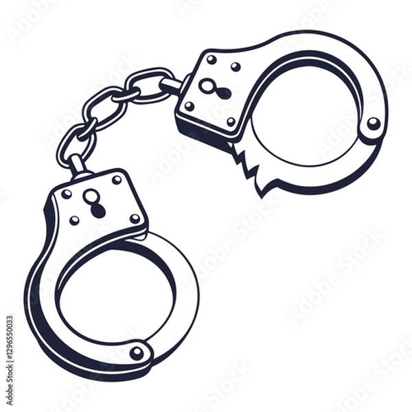 Obraz handcuff silhouette vector illustration, Police Issues handcuff Lock icon vector