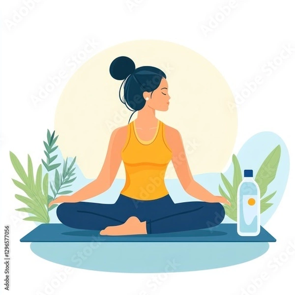 Fototapeta Yoga and Hydration
