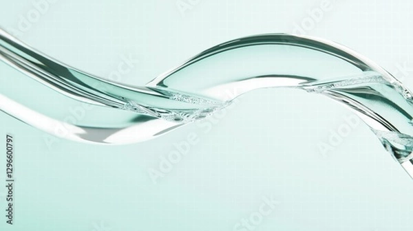 Fototapeta glass and Liquid matte abstract wave. 3d rendering illustratiuon.