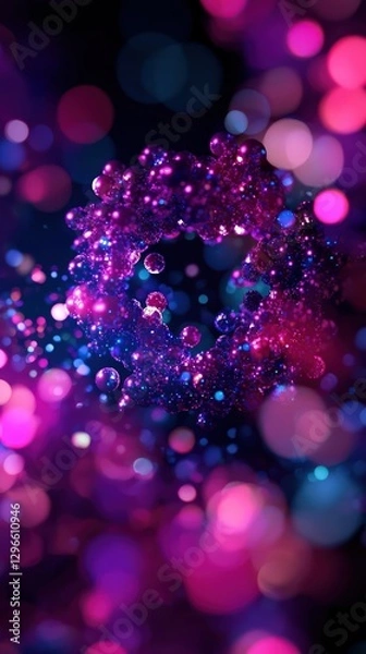 Fototapeta Vibrant Abstract Background with Colorful Bubbles and Ethereal Light Effects