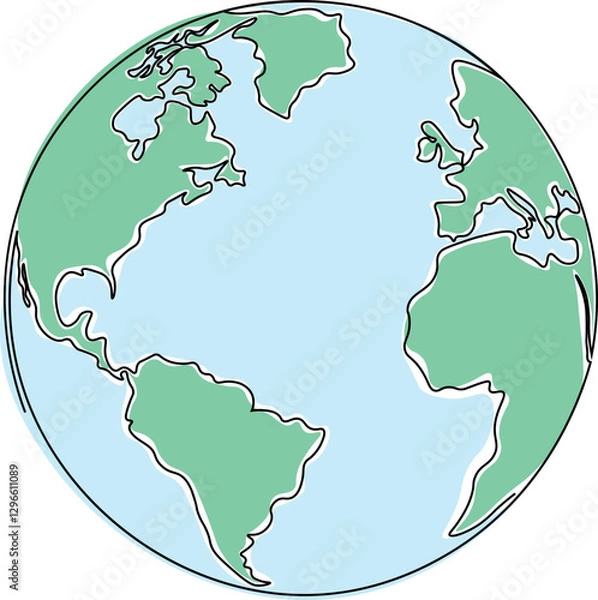 Fototapeta World map on globe