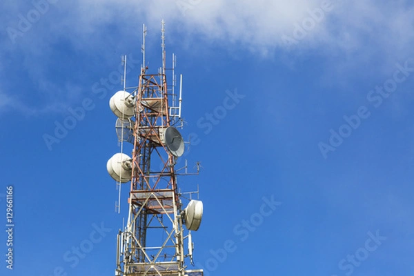 Obraz antenna tower with blue sky