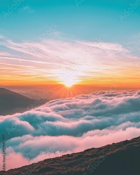 Obraz sunset in the mountains