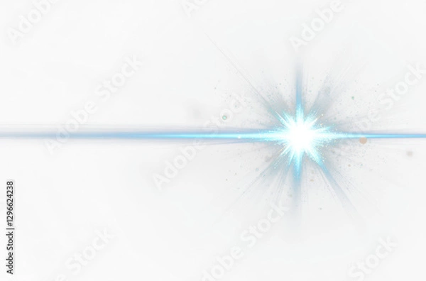 Fototapeta Blue light Bright Lens Flare Effect Isolate on Transparent Background, cutout, png