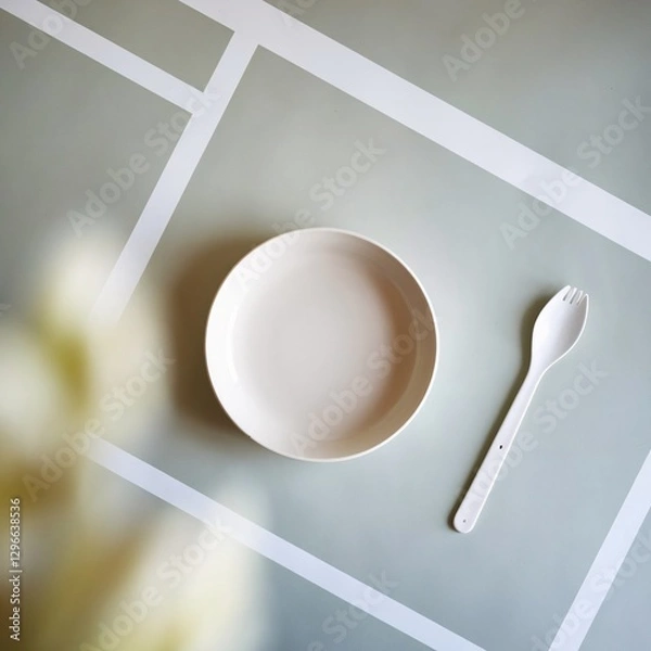 Obraz A photo of a clean and simple background for food photography.