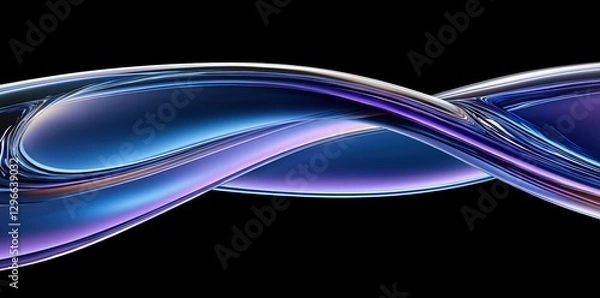 Fototapeta glass and Liquid matte abstract wave. 3d rendering illustratiuon.