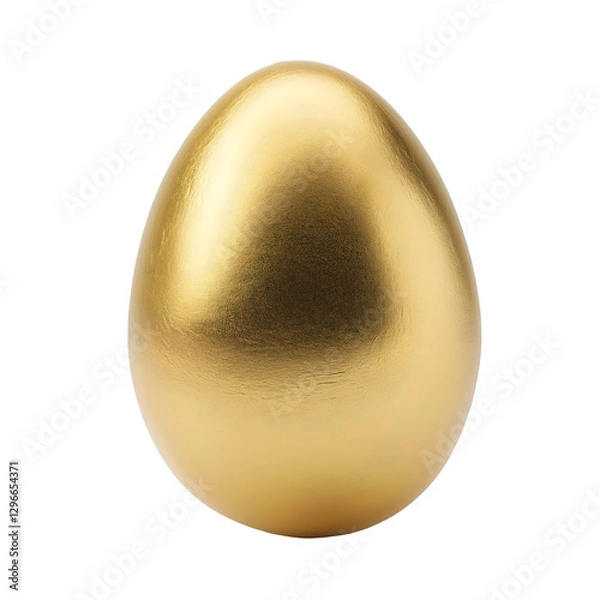 Fototapeta Smooth and shiny golden egg with a luxurious metallic finish against black background on transparent background