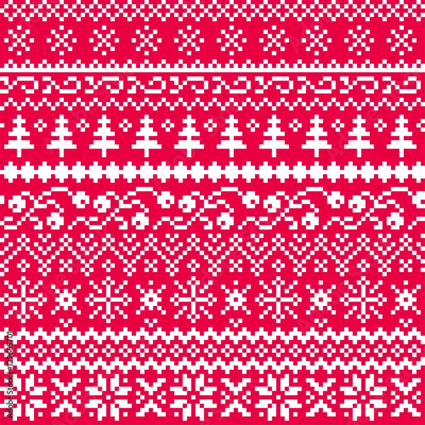Fototapeta Christmas seamless pattern