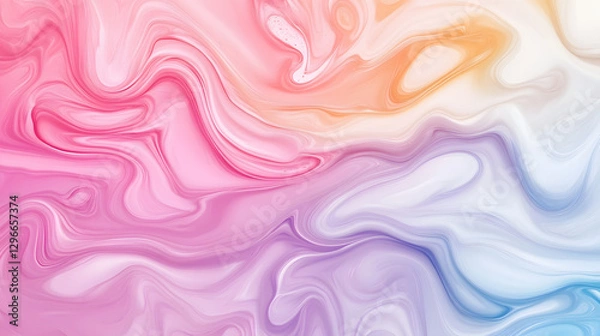 Fototapeta Rainbow colored marble background, colorful wavy lines on marbled stone