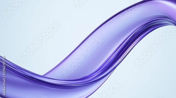 Fototapeta purple glass and Liquid matte abstract wave. 3d rendering illustratiuon.