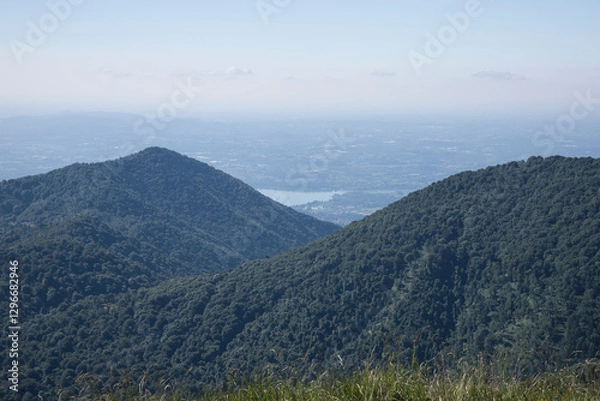 Obraz Panoramic view.
Panoramic view of Lombardy plain, seen from path to “Palanzone” mountain”.