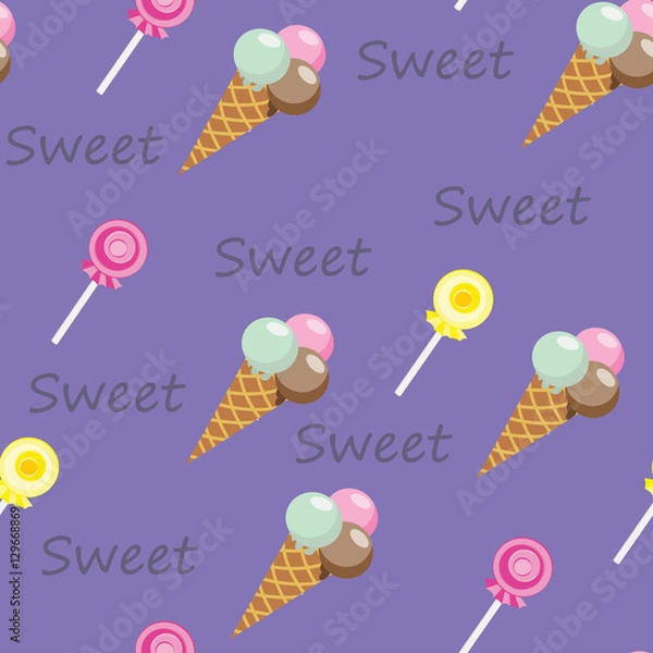 Fototapeta Pattern with ice cream2