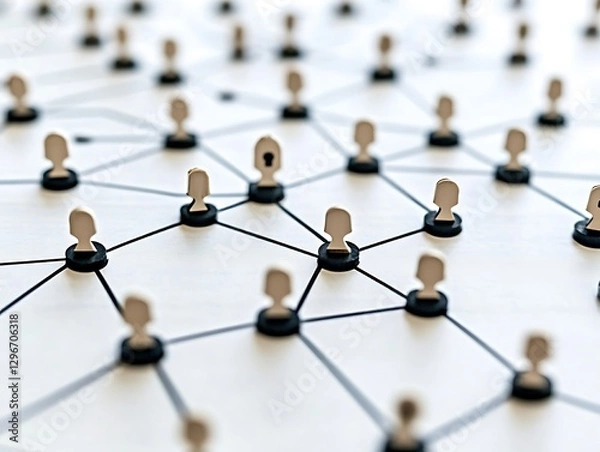 Fototapeta Network connection, global teamwork