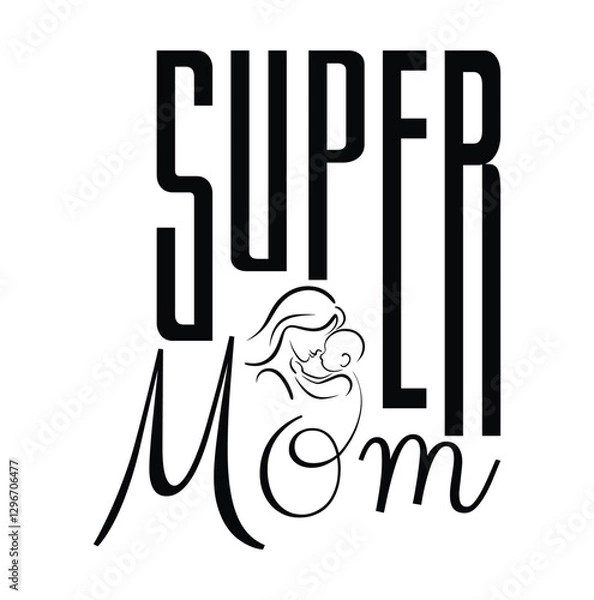 Fototapeta This minimalist typography is often used in t-shirts, posters, greeting cards, and branding to celebrate mothers who juggle multiple roles effortlessly. It is a timeless representation of the love