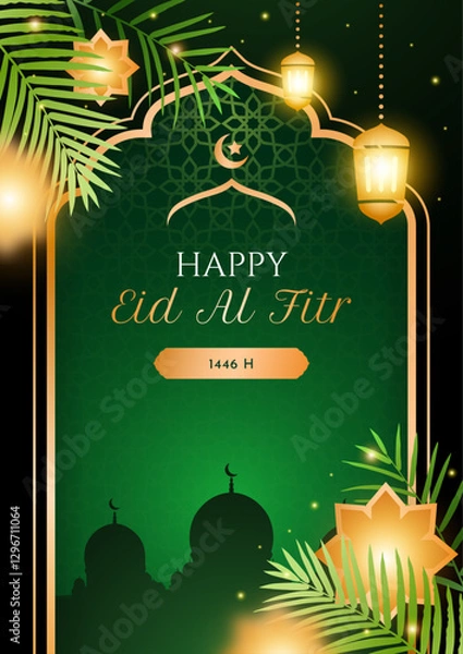 Obraz Ramadan Kareem Emerald Green and Black Elegant Background