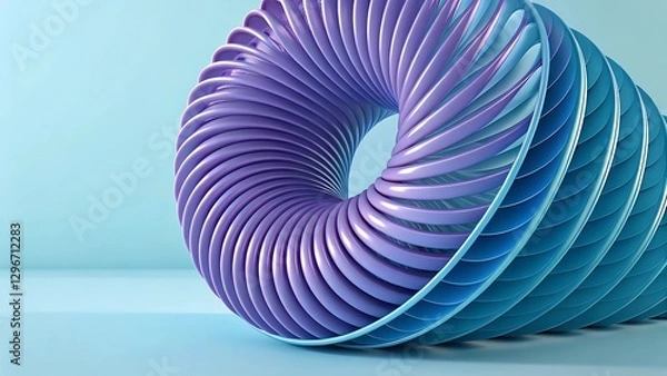 Obraz Abstract 3D Torus with Purple to Blue Gradient