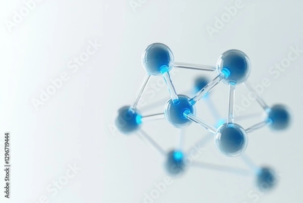 Fototapeta Abstract molecular structure with interconnected nodes and glowi